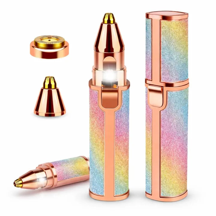 2 in 1 Rechargeable Eyebrow Trimmer For Women Facial Hair Remover Shaver With LED Light USB Charging