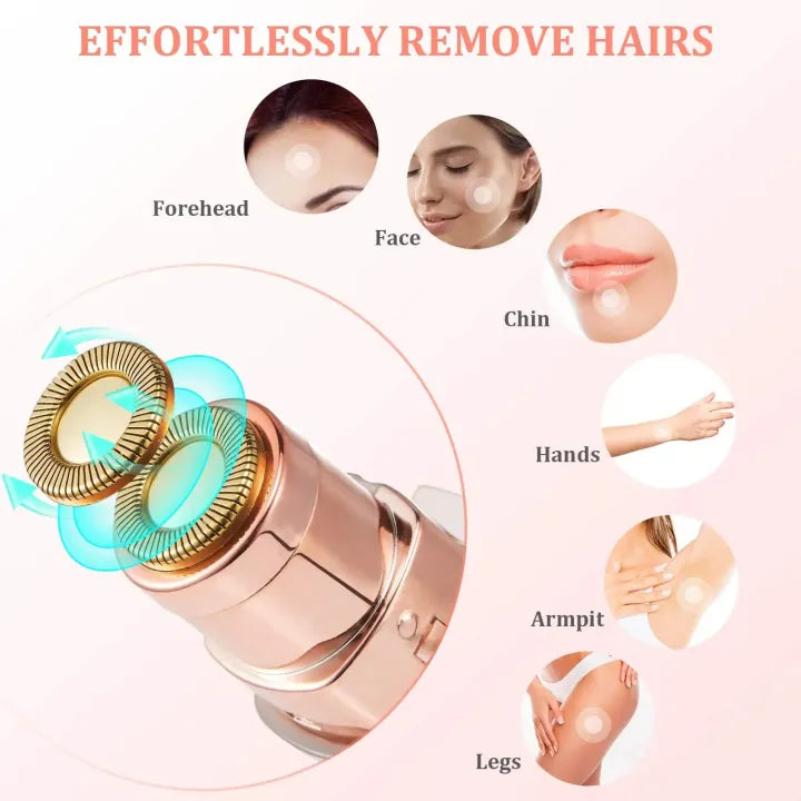 2 in 1 Rechargeable Eyebrow Trimmer For Women Facial Hair Remover Shaver With LED Light USB Charging